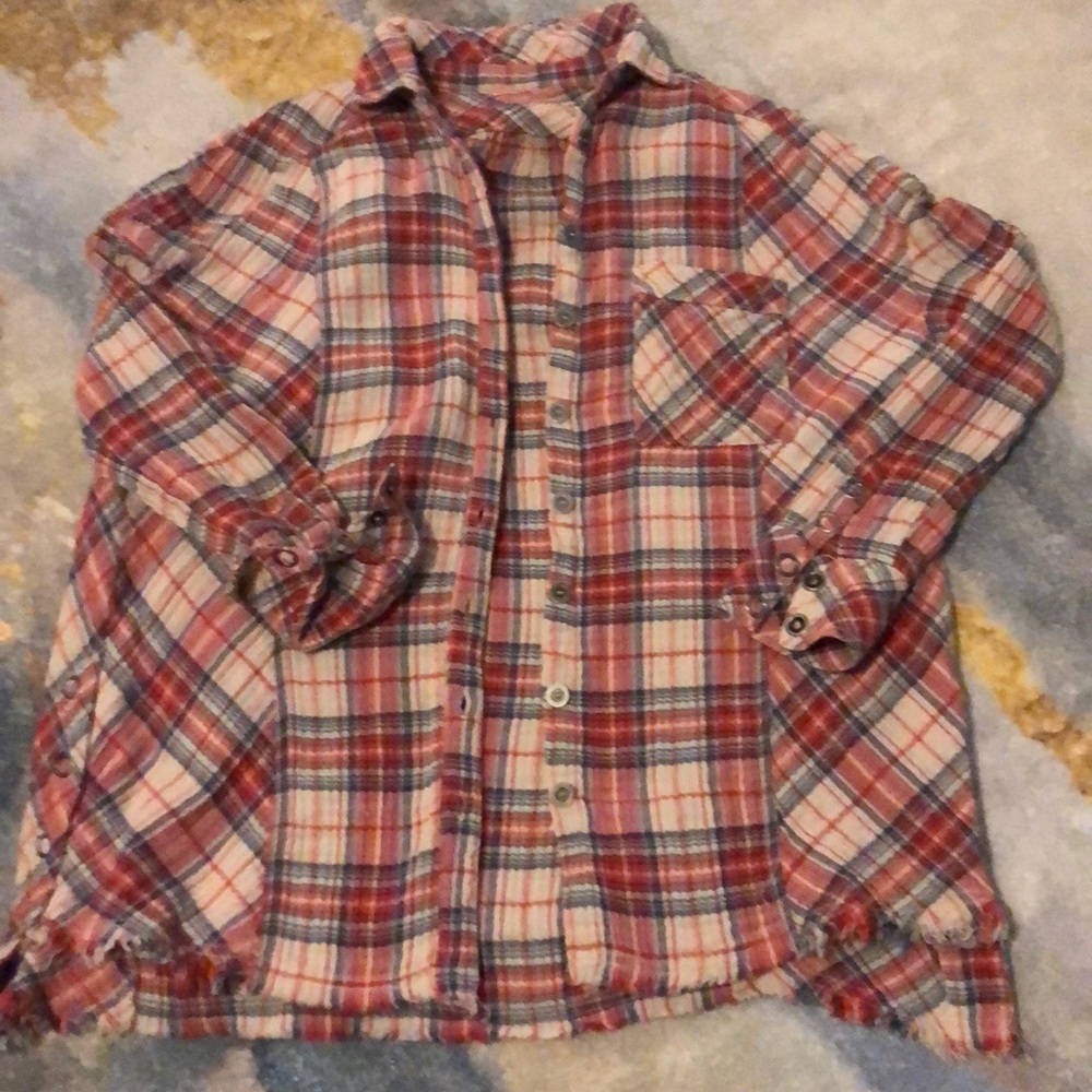 Evereve free people cozy button down